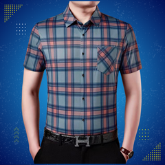 Premium Men's Short Sleeve Check Shirt -CP03
