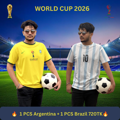 1 PCS Argentina   & 1 PCS Brazil Mixed 2 PCS Jersey Combo