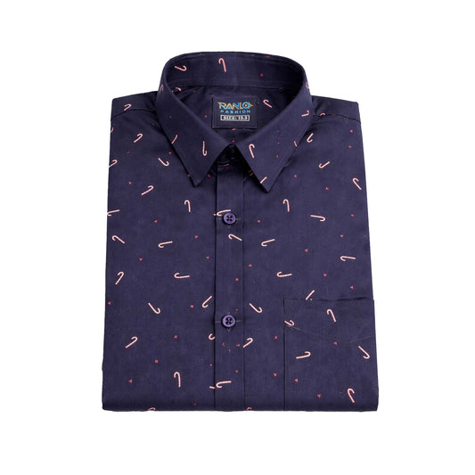 Men’s Navy Blue Casual Shirt – Premium Quality Smart Fit